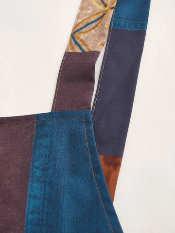 ROMWE Patchwork Overall Jumpsuit