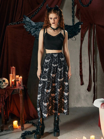 ROMWE Solid Contrast Lace Criss Cross Crop Cami