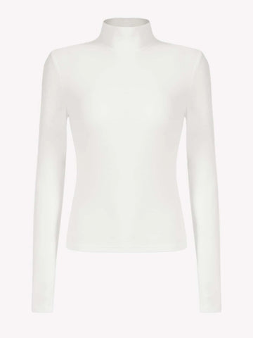 BASICS High Neck Rib-knit Form Fitted Tee
