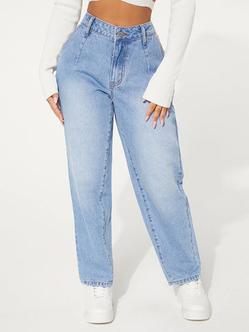 SXY Patch Detail Mom Fit Jeans