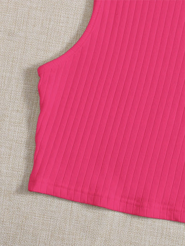 Solid Rib-knit Tank Top