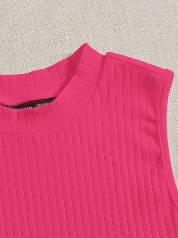 Solid Rib-knit Tank Top