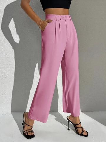 High Waist Pocket Detail Pants