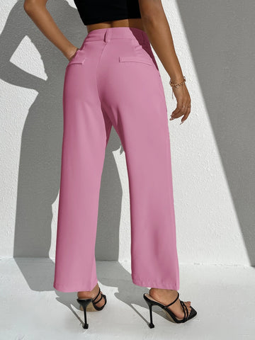 High Waist Pocket Detail Pants