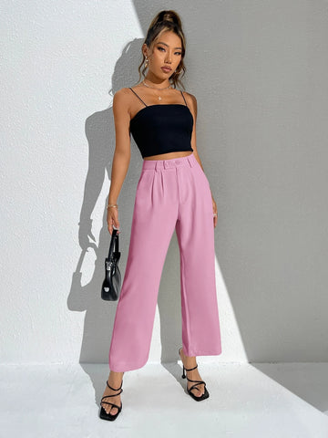 High Waist Pocket Detail Pants