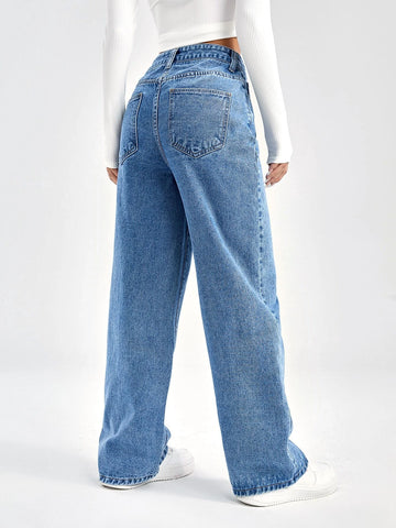 Slant Pocket High Waist Boyfriend Jeans