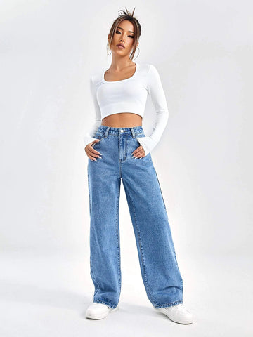 Slant Pocket High Waist Boyfriend Jeans
