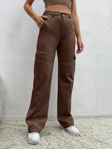 Tall Flap Pocket Cargo Jeans