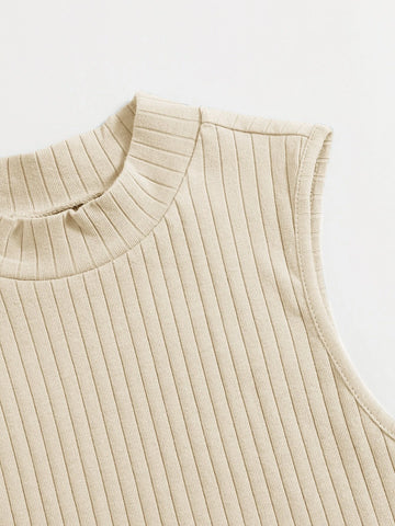 Solid Rib-knit Tank Top