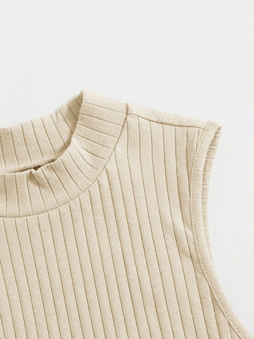 Solid Rib-knit Tank Top