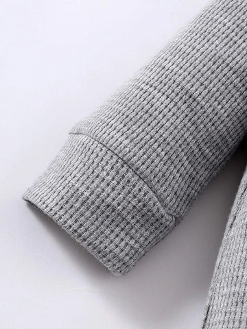 Newborn Baby Waffle Knit Jumpsuit & Hat