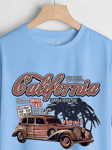 Car And Letter Graphic Tee