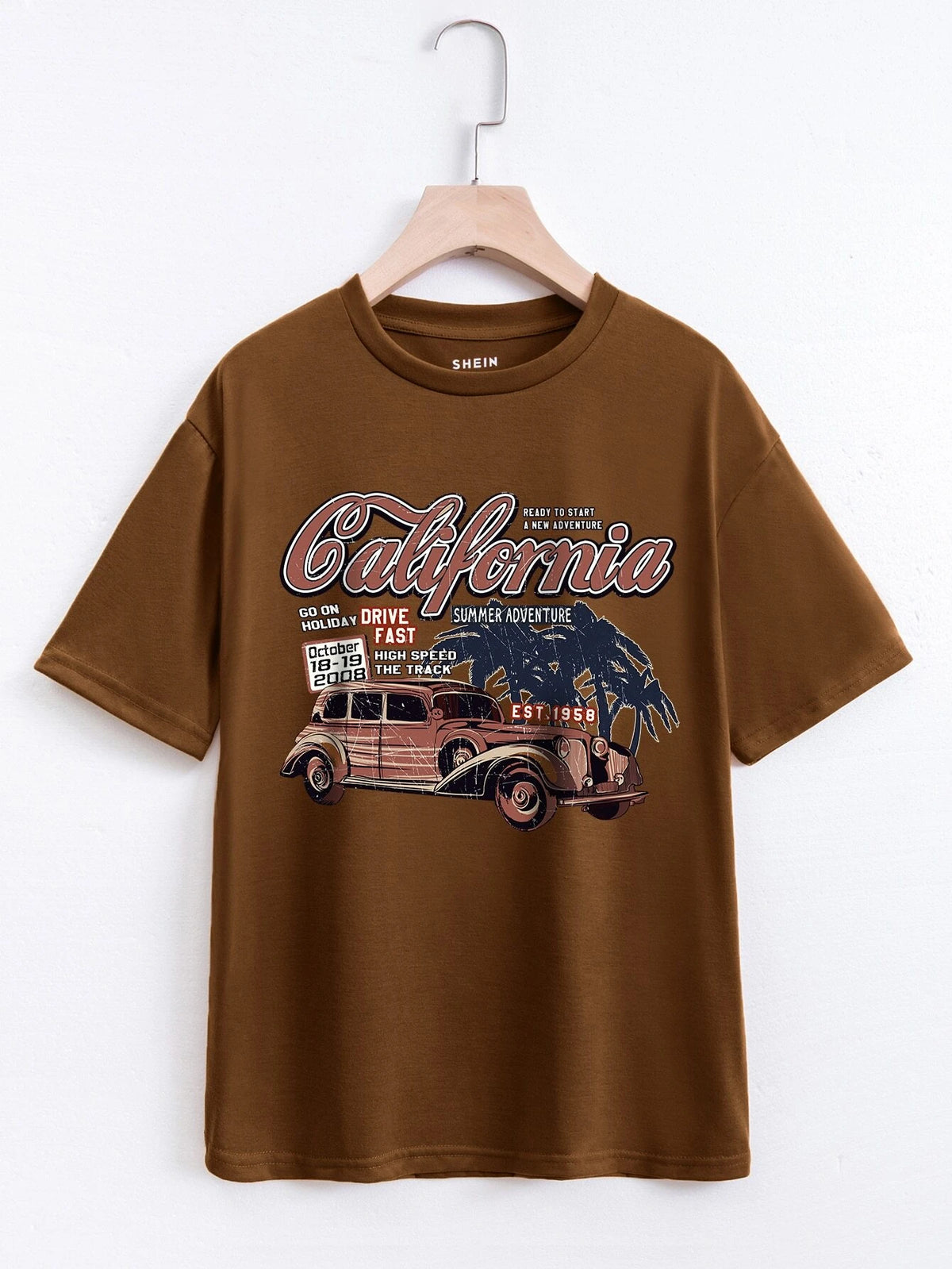 Car And Letter Graphic Tee