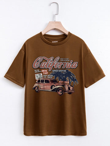 Car And Letter Graphic Tee
