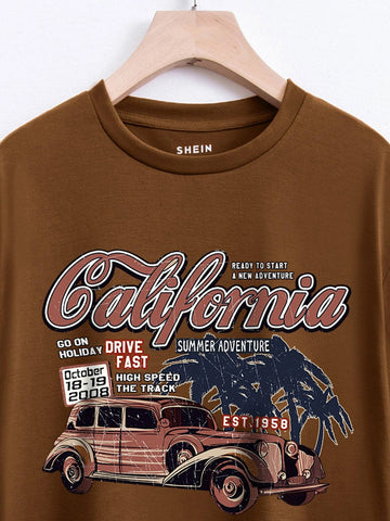 Car And Letter Graphic Tee