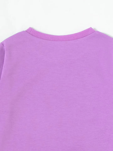 Girls Letter And Floral Print Pullover & Leggings