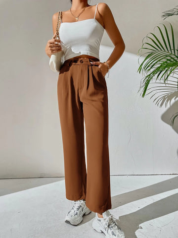 High Waist Pocket Detail Pants