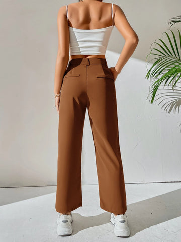High Waist Pocket Detail Pants