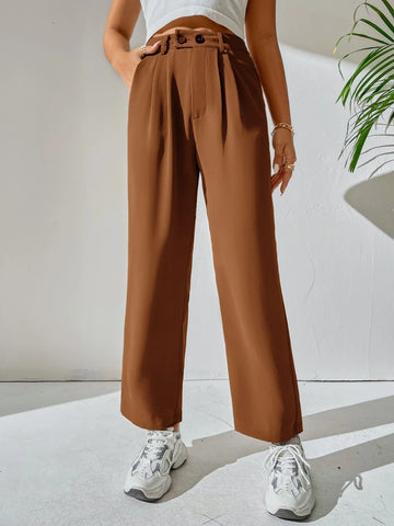 High Waist Pocket Detail Pants