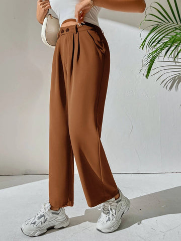 High Waist Pocket Detail Pants