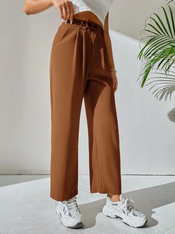 High Waist Pocket Detail Pants