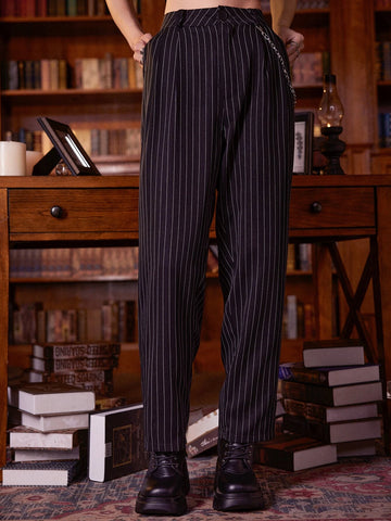 ROMWE Academia Striped Chain Pants