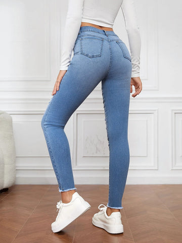 Tall Ripped Raw Cut Skinny Jeans