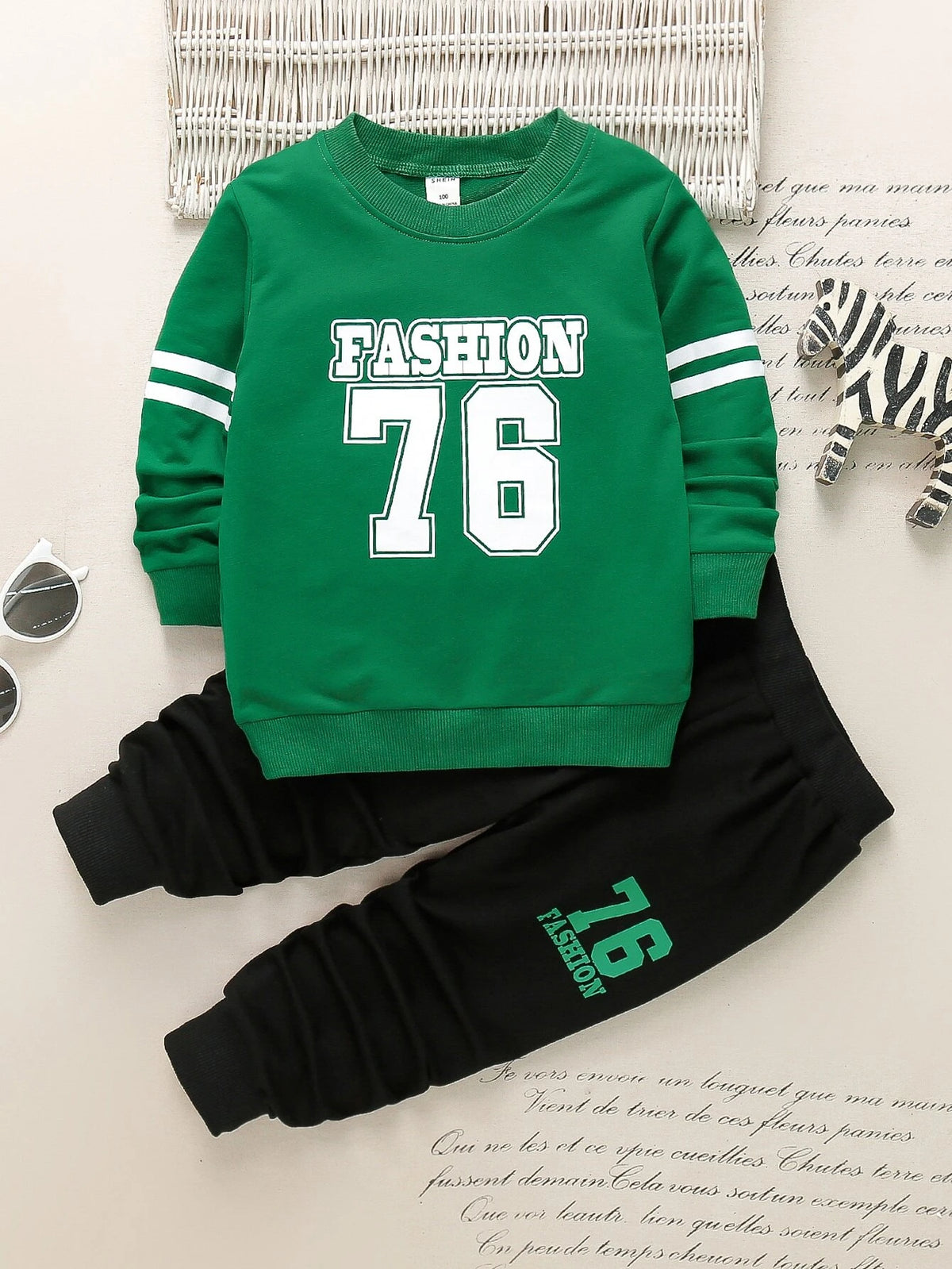 Toddler Boys Letter Graphic Sweatshirt With Sweatpants