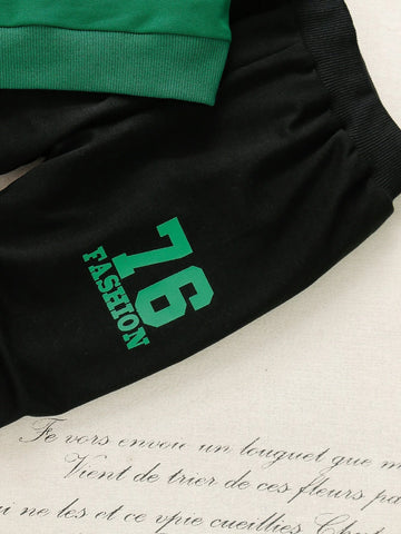 Toddler Boys Letter Graphic Sweatshirt With Sweatpants