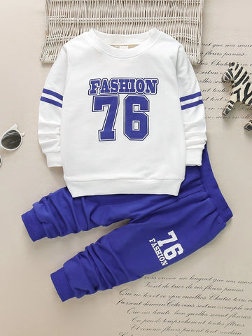 Toddler Boys Letter Graphic Sweatshirt With Sweatpants