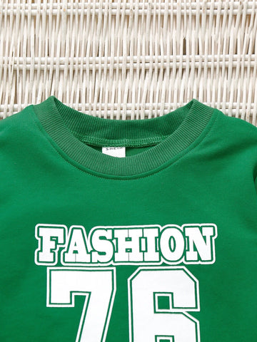 Toddler Boys Letter Graphic Sweatshirt With Sweatpants