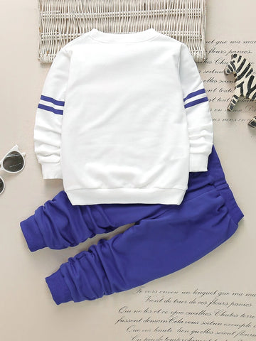 Toddler Boys Letter Graphic Sweatshirt With Sweatpants