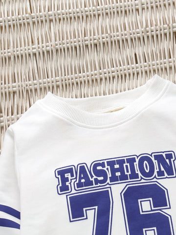 Toddler Boys Letter Graphic Sweatshirt With Sweatpants
