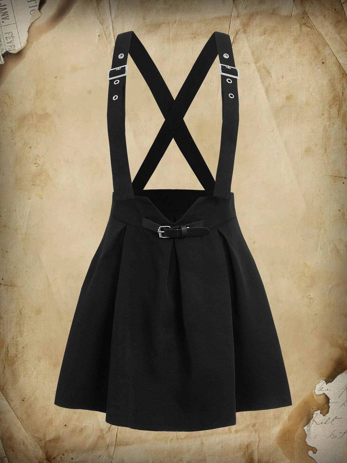 ROMWE Academia Grommet Eyelet Criss-cross Pinafore Skirt