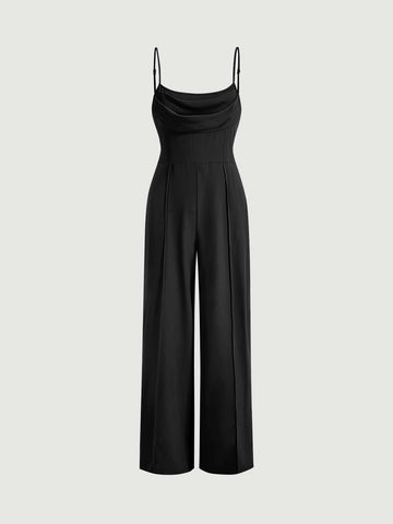 MOD Ruched Press Crease Zip Back Cami Jumpsuit