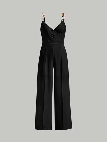 MOD Chain Detail Overlap Collar Cami Jumpsuit