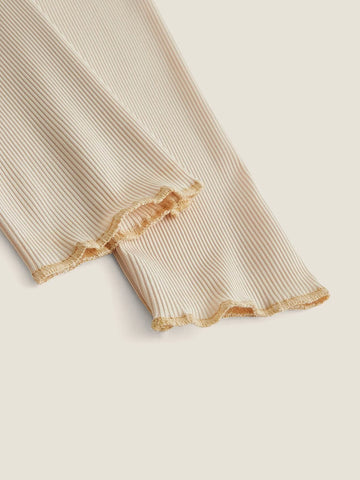 ROMWE Sweetness Contrast Lace Ribbed Tee