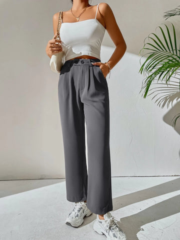 High Waist Pocket Detail Pants