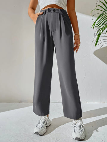 High Waist Pocket Detail Pants