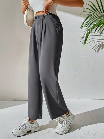 High Waist Pocket Detail Pants