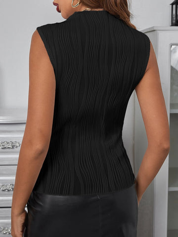 Solid Mock Neck Tank Top