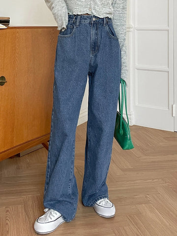 DAZY High Waist Straight Leg Jeans