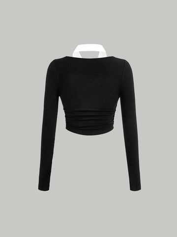 MOD Colorblock 2 In 1 Top With Tie