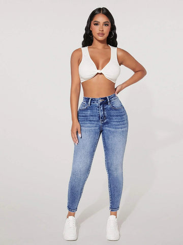 PETITE Solid Skinny Jeans