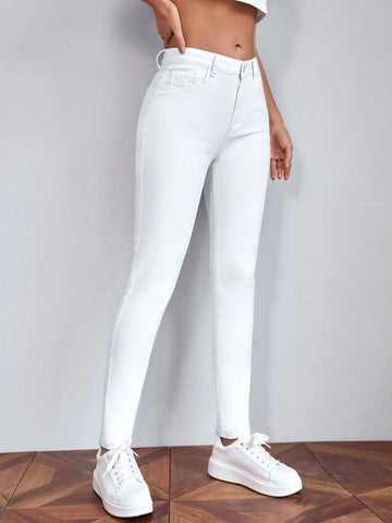 High Waist Ripped Skinny Jeans
