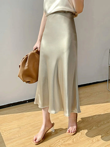 DAZY High Waist Solid A-line Skirt