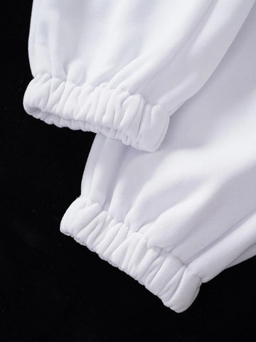Solid Drawstring Waist Sweatpants