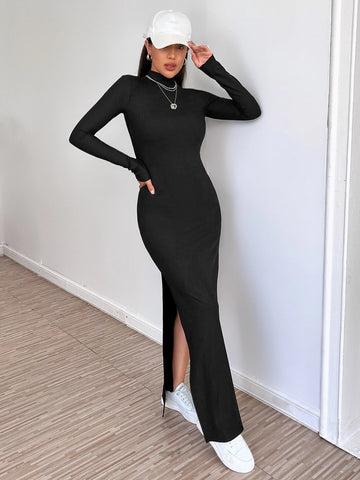 Backless Split Thigh Bodycon Dress