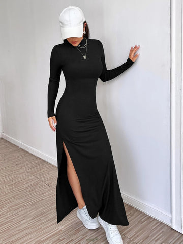Backless Split Thigh Bodycon Dress