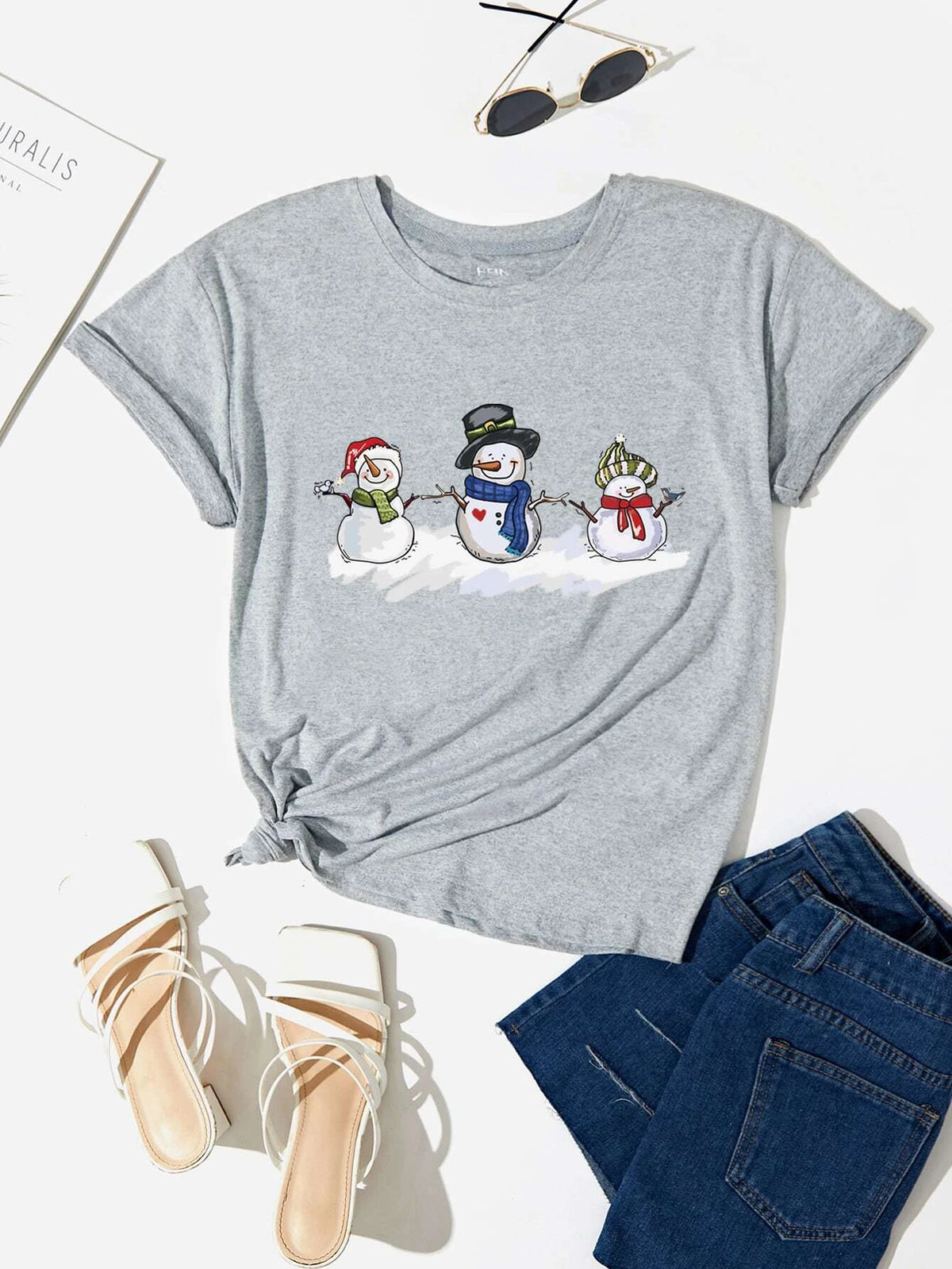 Snowman Print Tee